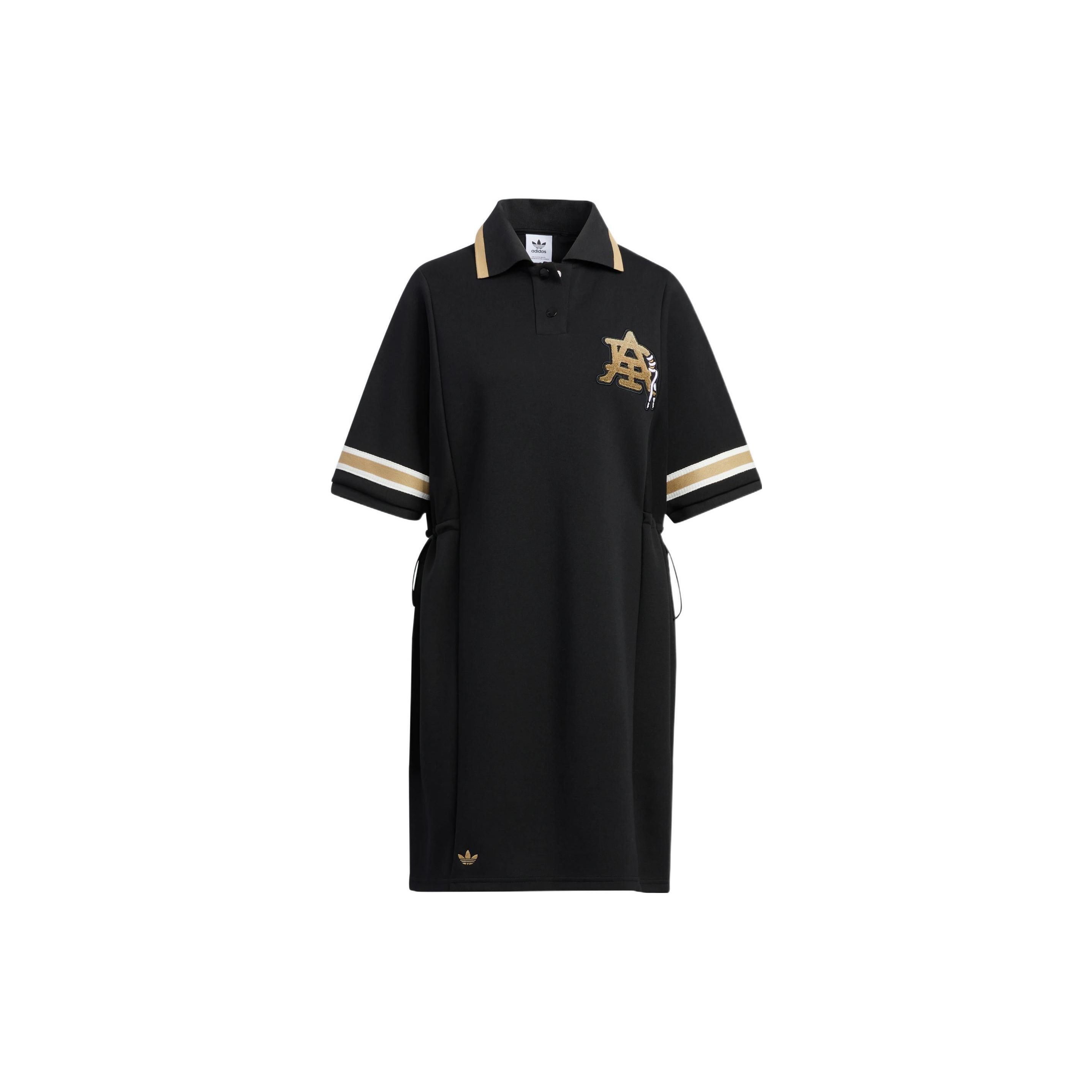 adidas Originals Women s Modern Collegiate Polo Dress Black Gold HS1929 XS