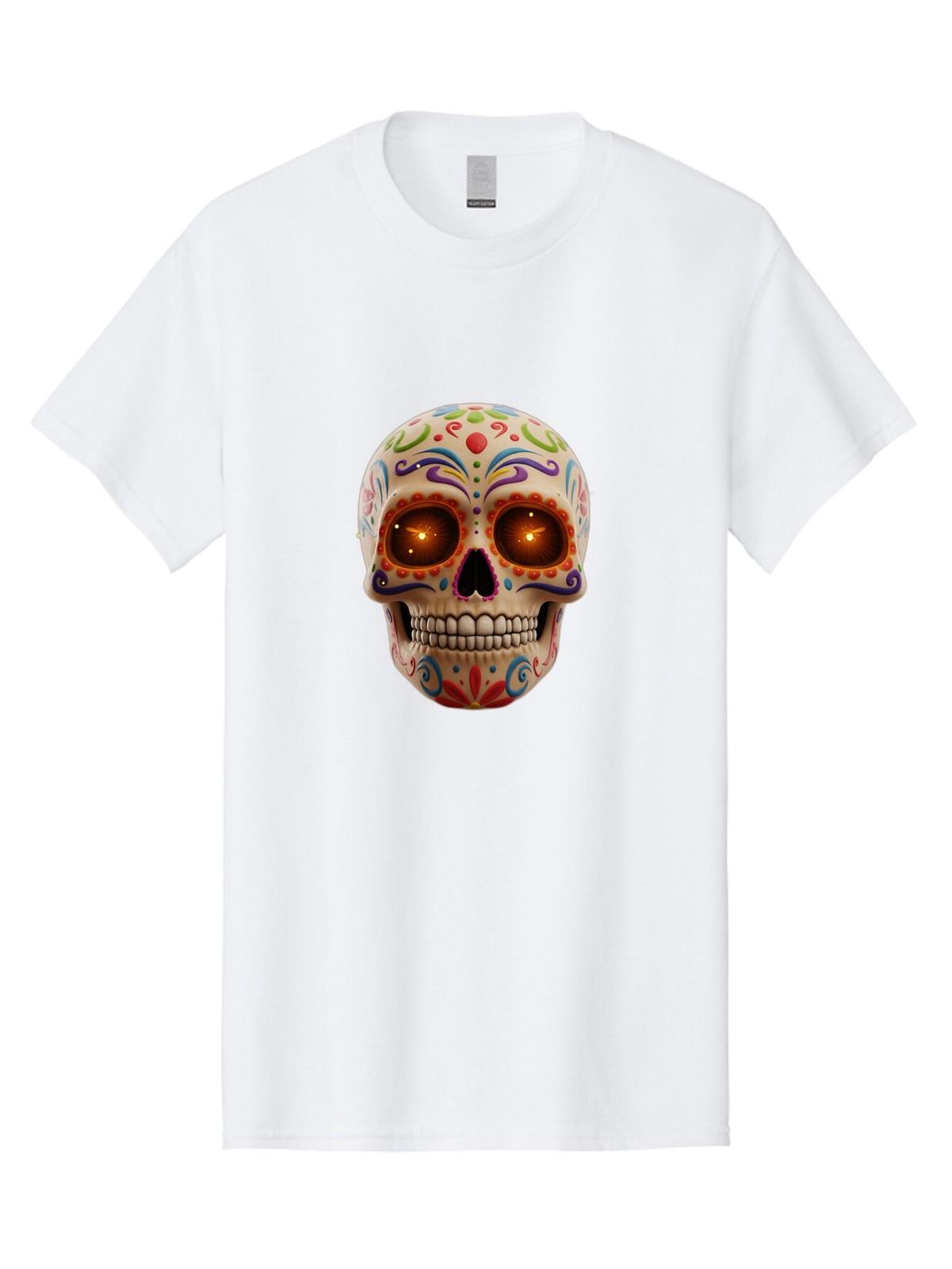 Sugar-Skull Mens Graphic Tee, 100% Cotton, Casual Summer Wear S разноцветный