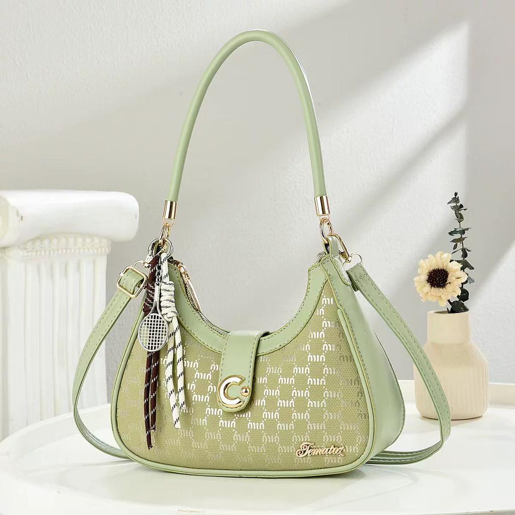 Women Printed Crescent Shoulder Bag, Minimalist Large Capacity Spacious Fashion Handbag