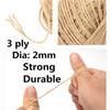 1MM 2MM Natural Vintage Jute Rope Cord String Twine Burlap DIY Crafts Gift Wrapping Jute Hemp Gardening Wedding Party Decoration