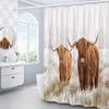 Animal Shower Curtains Cute Dog Highland Cow Cartoon Kid Decorative Bath Curtain Bathroom Accessories Polyester Fabric Screens