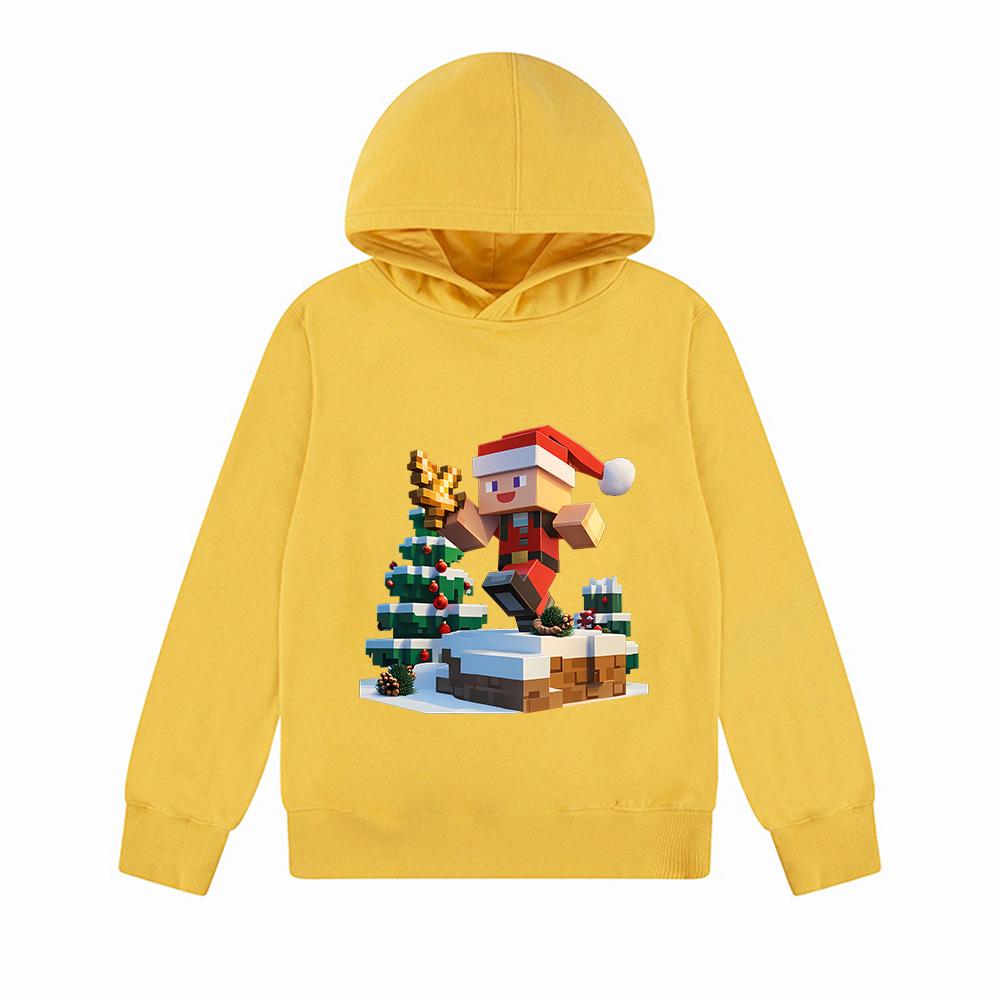 Minecraft Christmas Santa Claus Hoodie age 4-14 Pullover Sweatshirt for Kids Boys Girls Christmas Gift Costume cartoon print New Year gift
