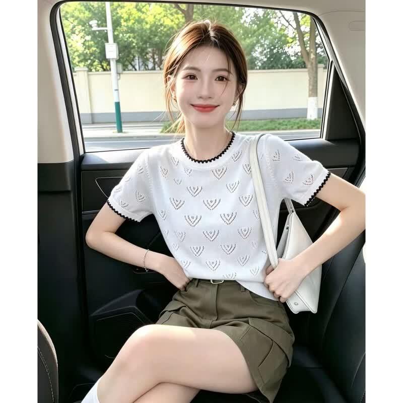 La Chapelle 2026 Summer Short Sleeve Knit Top M