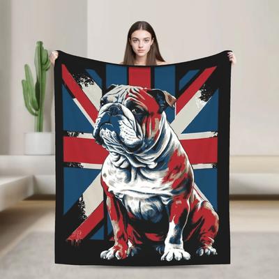 Super Warm Blankets Bulldog Bedding Throws Flannel Bedspread for Outdoor Novelty Sofa Bed Cover