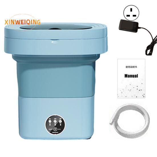 1 sett sammenleggbar vaskemaskin med vannrør, lav støy energisparende bærbare sokker babyklær mini vaskemaskin baderomsutstyr