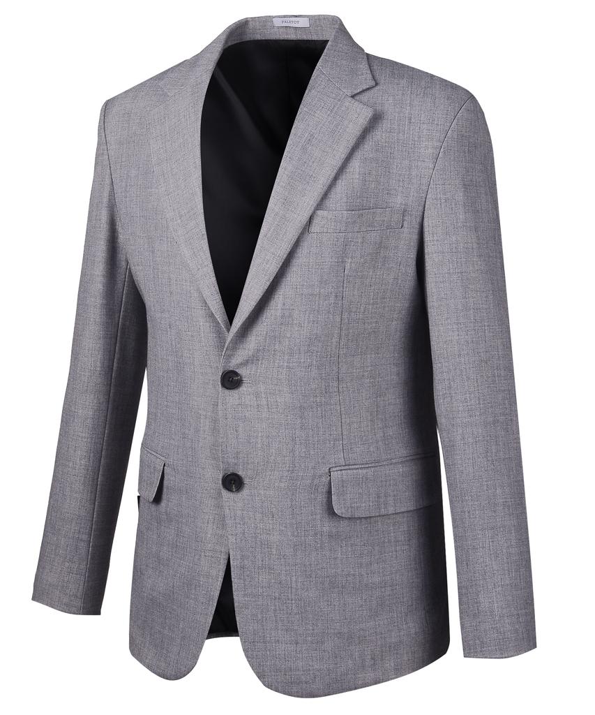 Paletot Notched Bokeh Single Blazer_Gray
