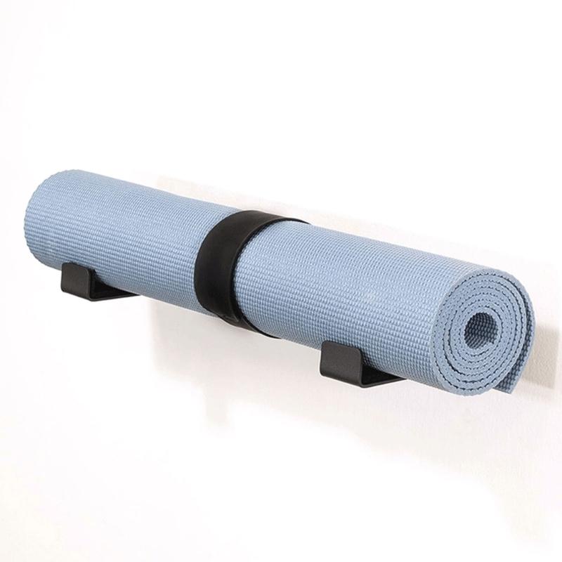 Space Saving Yoga Gear Wall Mount Organizer For Mats Aluminum Construction