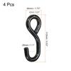 Uxcell Ratchet Strap S-Hooks, Load Capacity 3306 Lbs, 116mm Length, 25mm Length, for Tie-Down Webbing, Car, Truck, Trailer, 4 Pieces