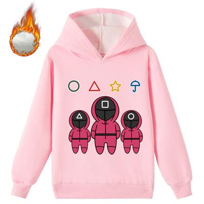 Squid Game Winter Children Hooded Tops Winter Hoodies Pullovers Casual Wear