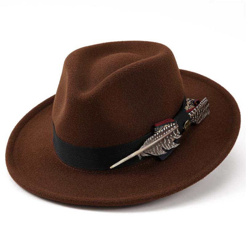 Men's Wool Felt Hat with Feather & Heart, Premium Fashion Riding Hat for Women