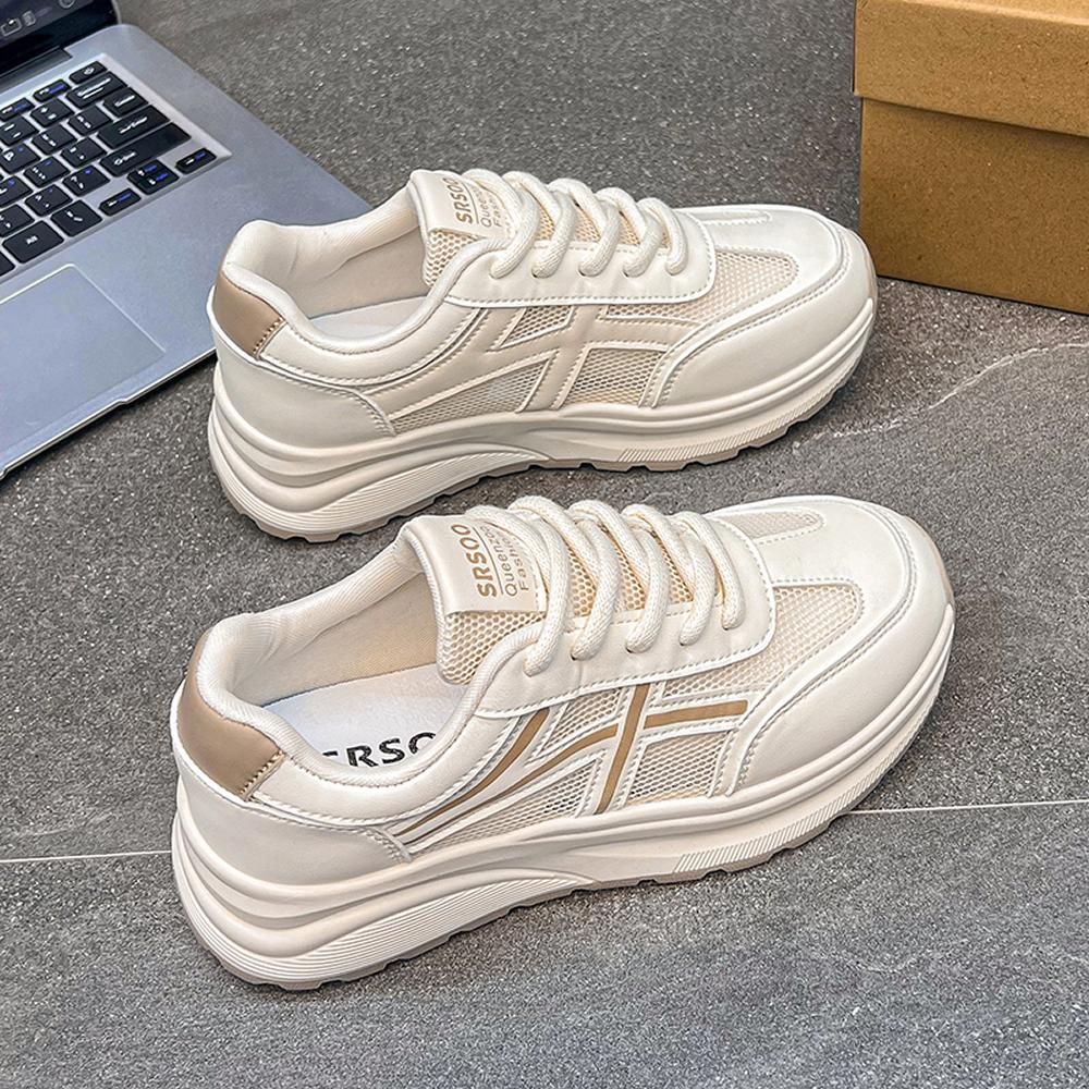 

Женские летние кроссовки нового стиля, дышащие, универсальные, на толстой подошве, повседневная спортивная обувь, эластичная застежка, до щиколотки, искусственная кожа 41 хаки