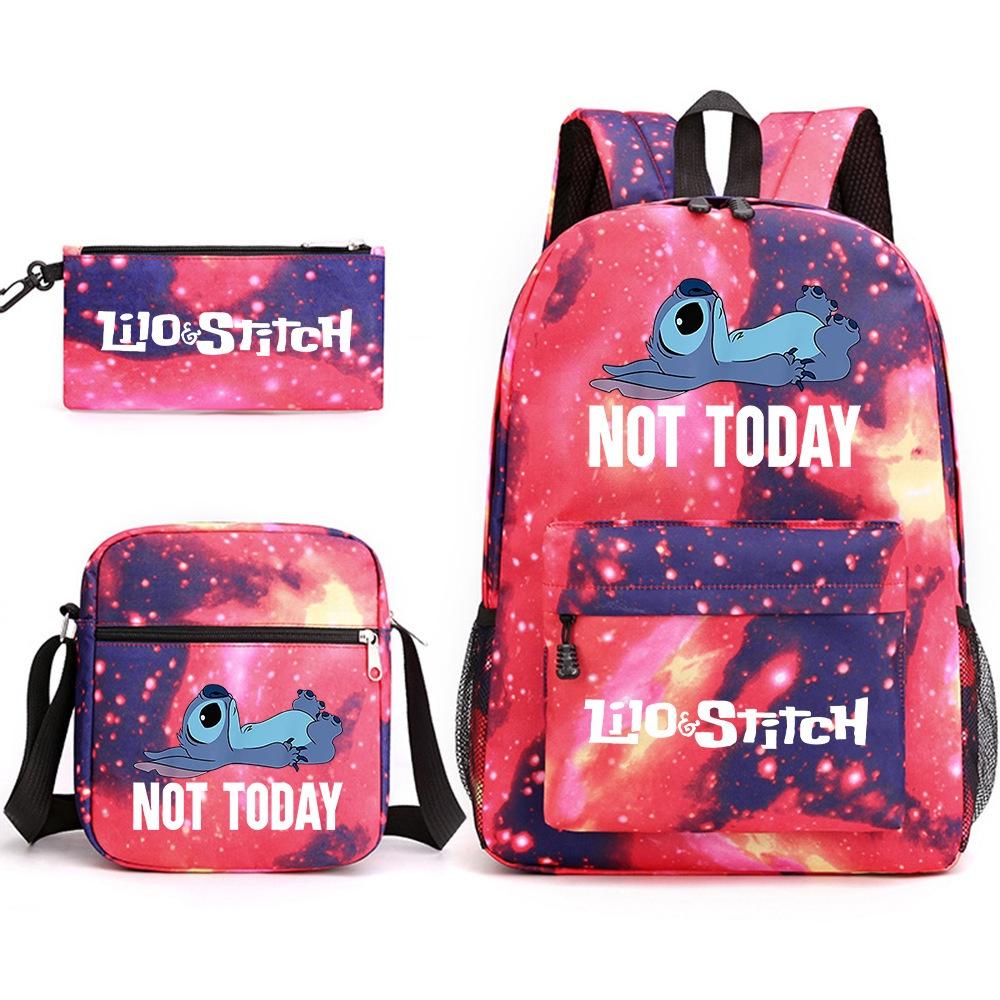 Lilo Stitch Cartoon Kids Boys Backpack Large Capacity Travel School Bag