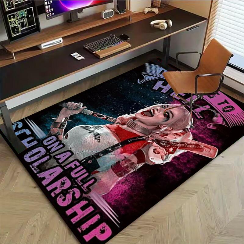 1pc Harley Quinn Chaos Carpet for Playroom Bedroom Living Room Sofa Home Decor,kids Game Area Rug Non-slip Floor Mat Y826169