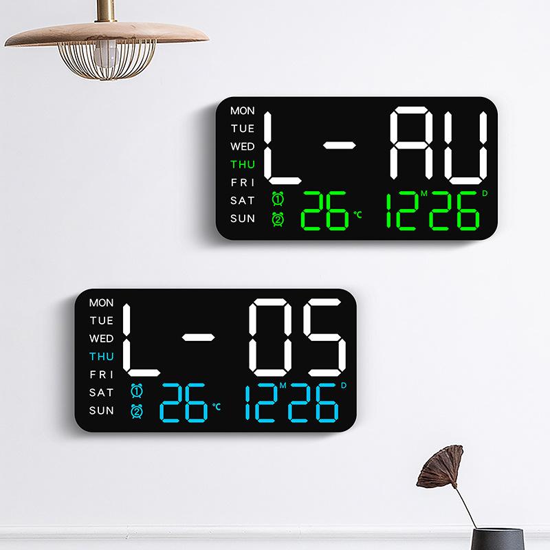 New Frameless Electronic Clock Multi Function Dual Purpose Clock Digital Clock Display Living Room Wall Clock