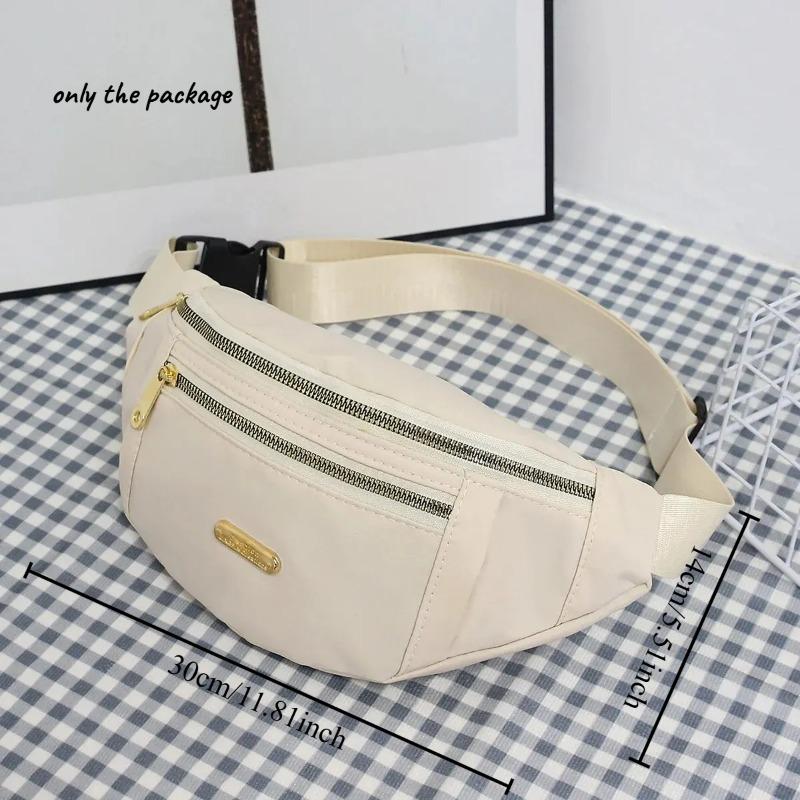 Lightweight Nylon Fanny Pack with Multi-Zipper Pockets Adjustable Waist Bag for Travel Sports & Daily Use