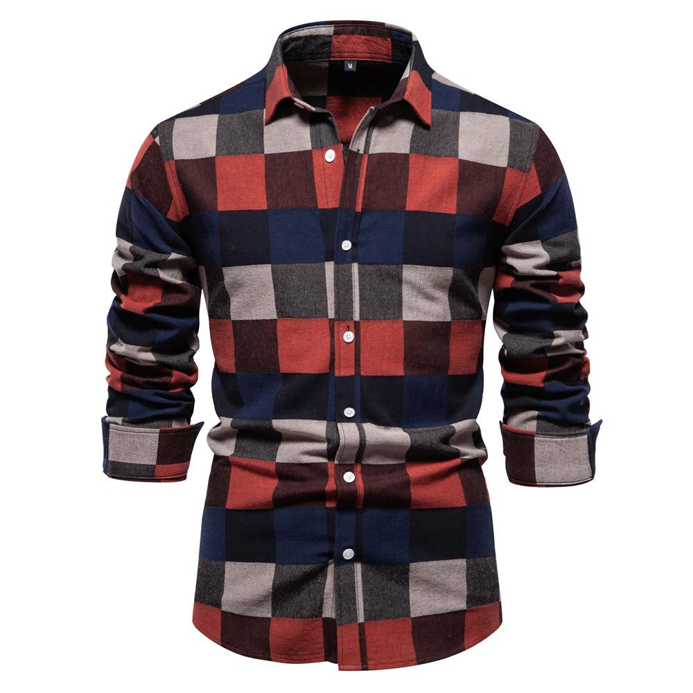 Autumn New Men's Basic All-matching Shirt Fashion Striped Long Sleeve