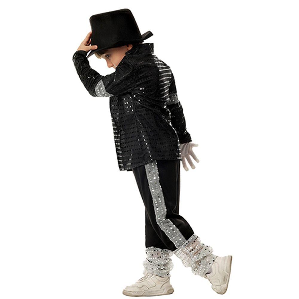 Role-Play Billie Jean Cosplay Clothes Carnival Party Black Suit Dance Costume  Kids Boys Girls