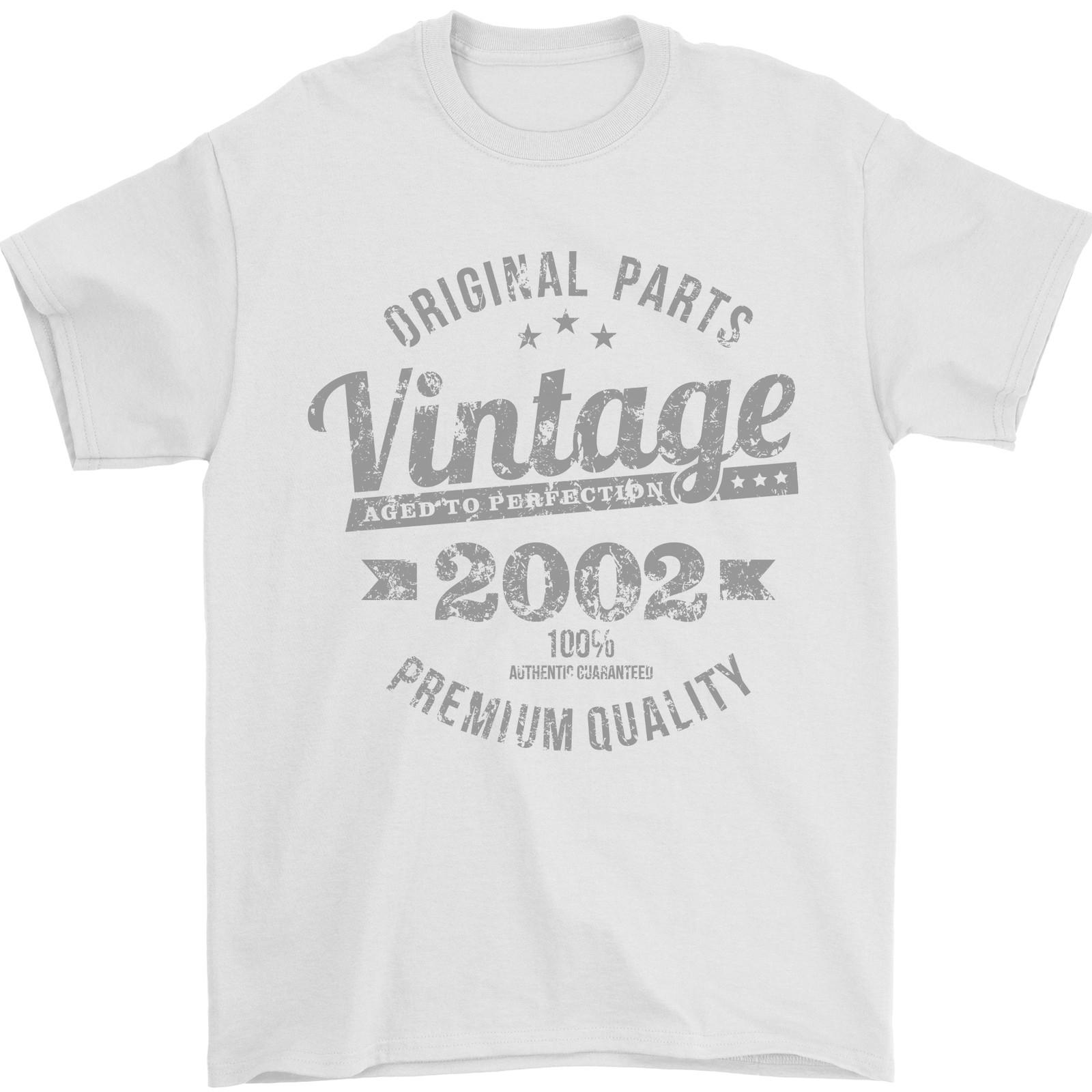 Vintage Year 24th Birthday 2002 Mens T-Shirt 100% Cotton White 4XL