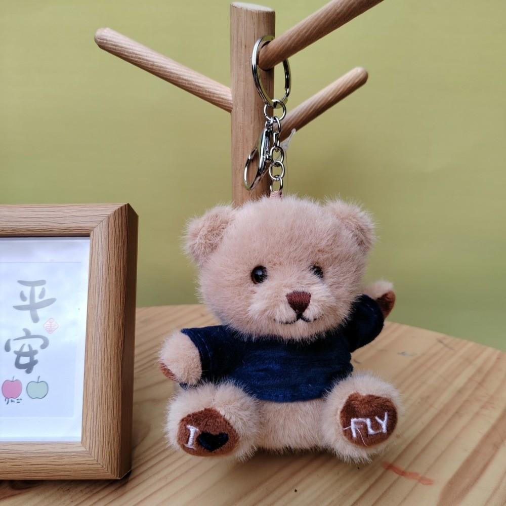 Stuffed Animal Plush Bear Key Chain Soft Stuffed Bear Key Ring Bear Pendant Doll  Bag Accessories