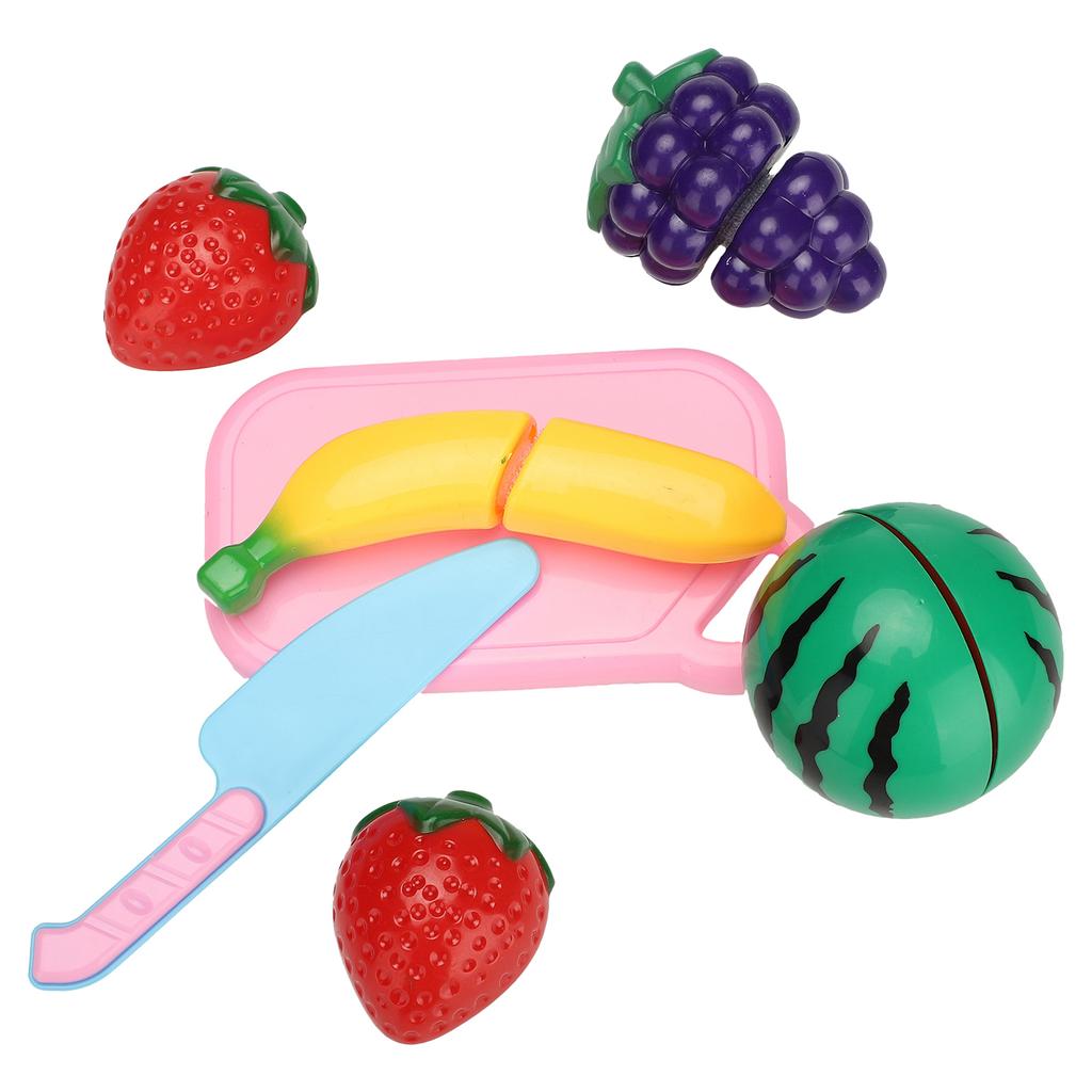 Kids Fruit Cutting Toys Plastic Kitchen Pretend Simulation Fruit Chopping Toy Set for Toddlers