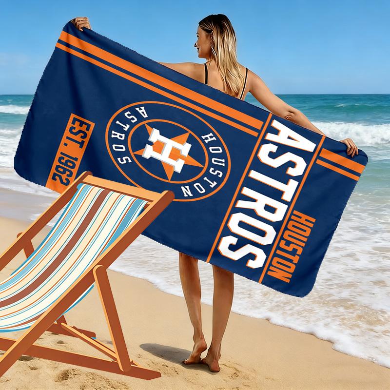 Houston Astros Print Beach Towel, Large Soft Quick Dry Towel for Beach Camping Swimming