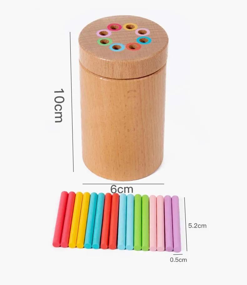 

Montessori Wooden Sorting Toy - Color Matching Balance Stick Game for Kids Fine Motor Skills & Math Learning