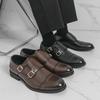 Men Monks Black Brown Leather Derby Wedding Dress Dance Business Formal Shoes Tuxedo Prom Blazers Shoes Large Size 47 48