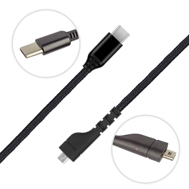 Nylons Braideds USB C Cable For Arctis3/5/7 Enhanceds Sound Transmission 1.5m Length tangleless Construction