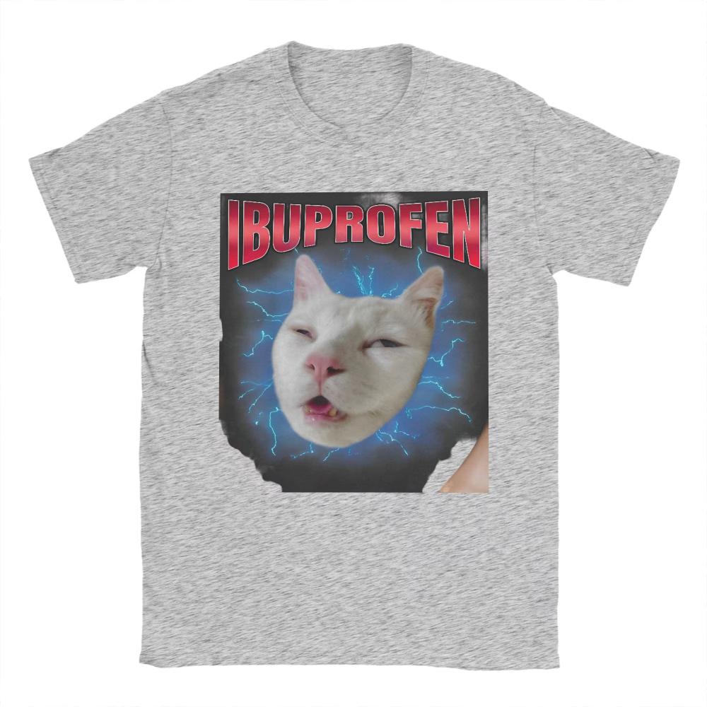 Cool Fun Ibuprofen Cat Hilarious Cat Meme T Shirt Beach Trending T-Shirts Men Women Cotton O-Neck Plus Size 5XL Top Tees Tshirt
