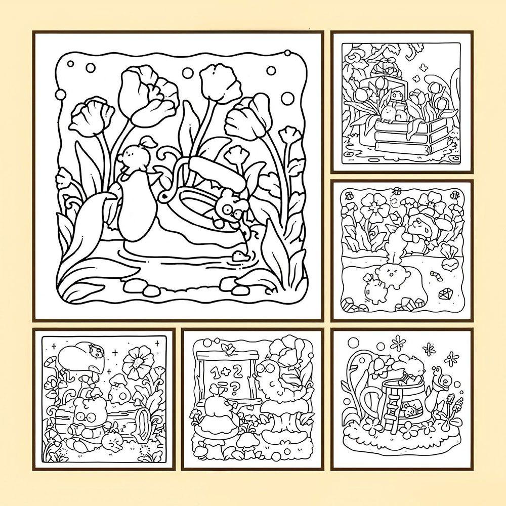 Cartoon Graffiti Painting Book Stress Relief Paperback Creative Doodles Book  for Adults And Teens