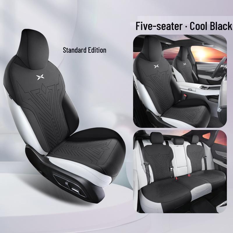 XPeng P7 Suede Car Seat Cover: Four-Season, Semi-Enclosed, Breathable Saddle Pad.
