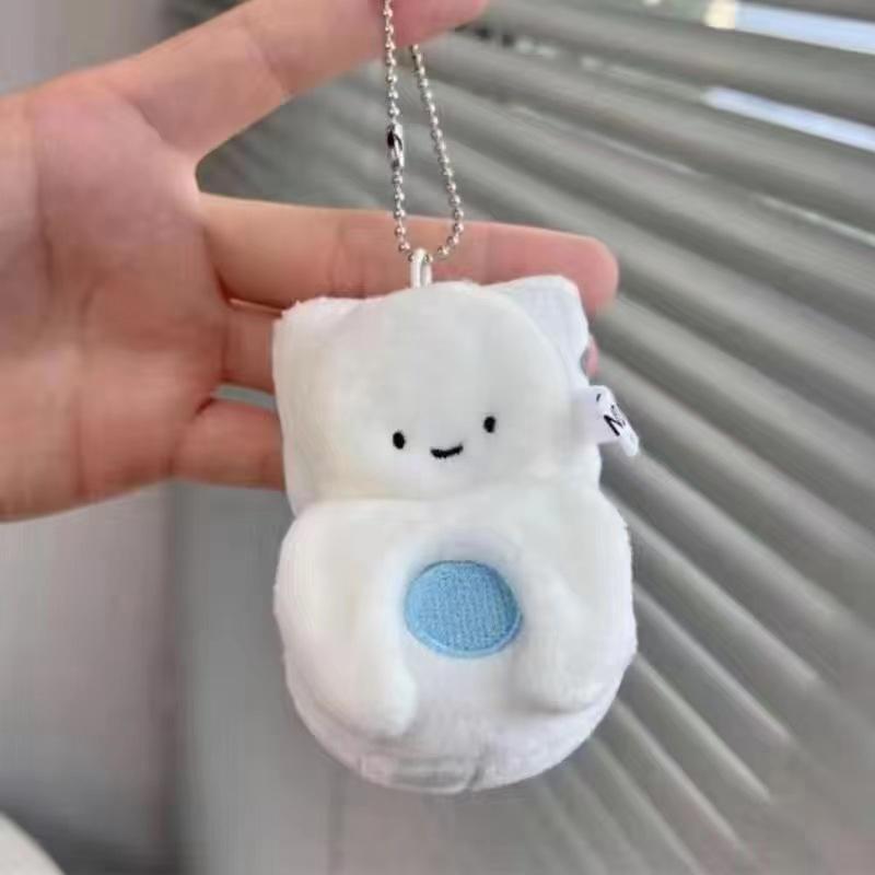 Funny Cartoon Weird Toilet Toilet Stool Plush Doll Pendant Bag Keychain Ugly Cute Bean Bean Eyes Fridge Sticker Creative Gift