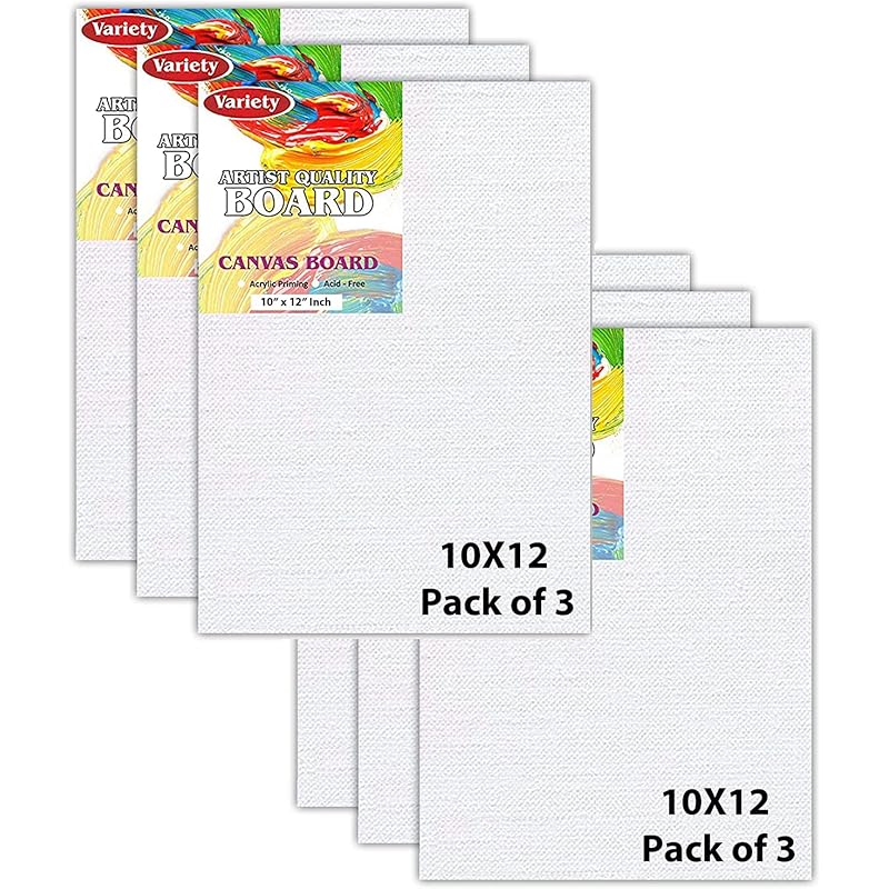 Variety Canvas 6 Piece 10 X 12 Inch Size, A4 Canvas Boards For Painting, Artist Canvas Panels 10124 белый