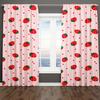 1Set/2Pcs Strawberry Curtain for Bedroom Living Room Girls Pink Cute Fruit Print Curtain Kawaii Room Decor Strawberries Window D