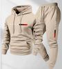 2025 Men's Pullover Hoodie and Jogger Set with Printed Logo