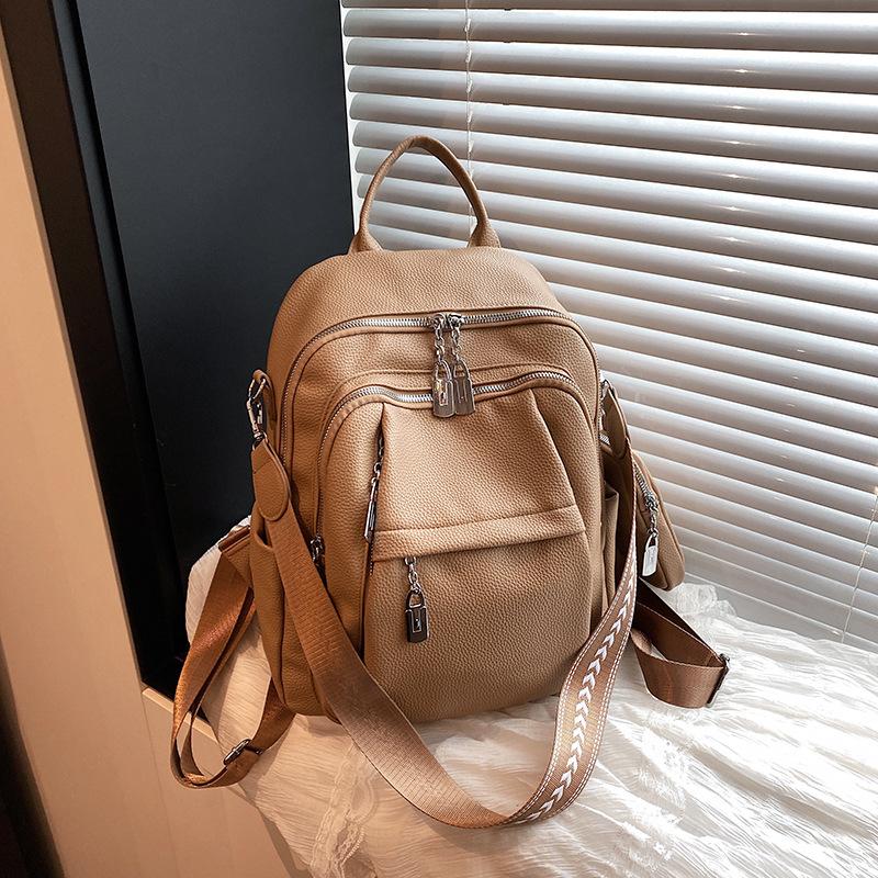 

Модный рюкзак с высоким чувством стиля женский новый универсальный студенческий школьный рюкзак большой вместимости для путешествий коричневый