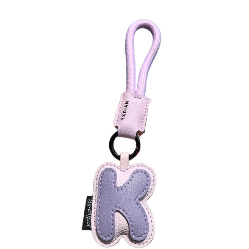 PU Leather 26 Letter Keychain Sweet Lucky Letter Pendant Fashion Alphabet Key Holder  Friend