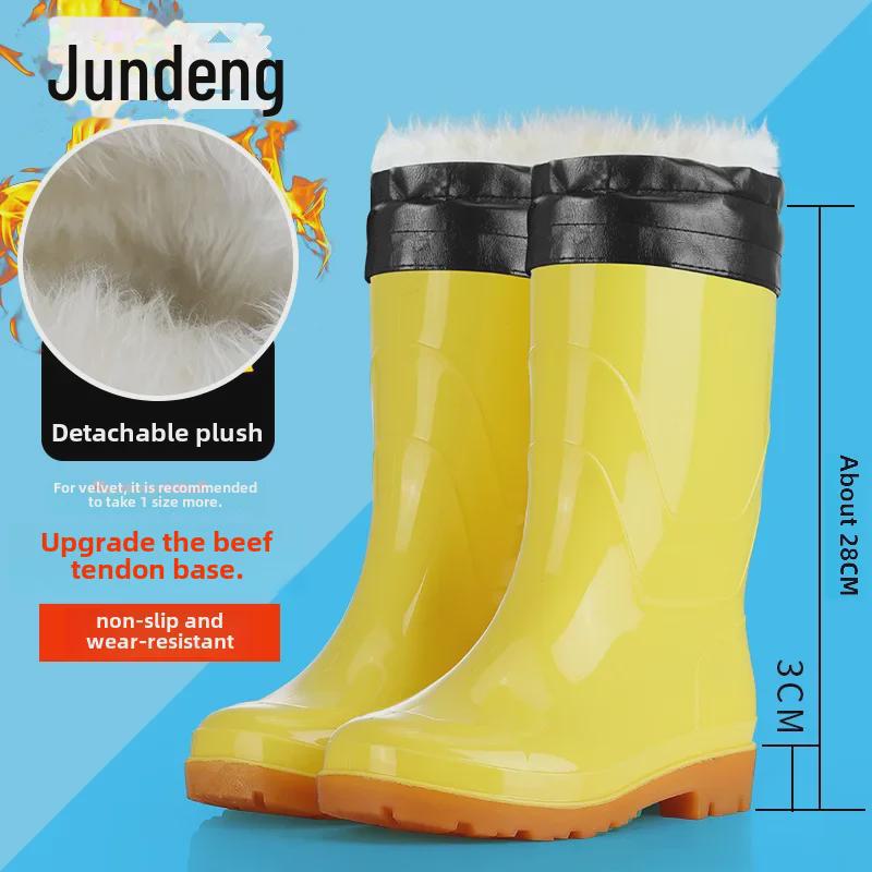 Yellow Food & Work Boots: Farm, Labor, Kitchen, Sanitation, Rain-Ready with Tendon Soles