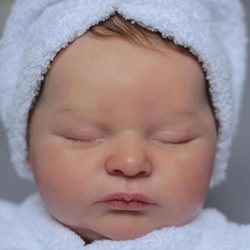 BZDOLL 20inch 50cm Soft Asleep Soft Vinyl Reborn Baby Doll with 3D-paint Skin with Visible Veins Bebe Toy Newborn Girl Kids Art Dolls Christmas Gift