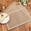 Bohemian Jute Placemats Heat-Insulating Placemats Wear-Resistant Stain-Proof Mats Reusable Heat-Resistant Pads for Tables, Kids & Family Dining