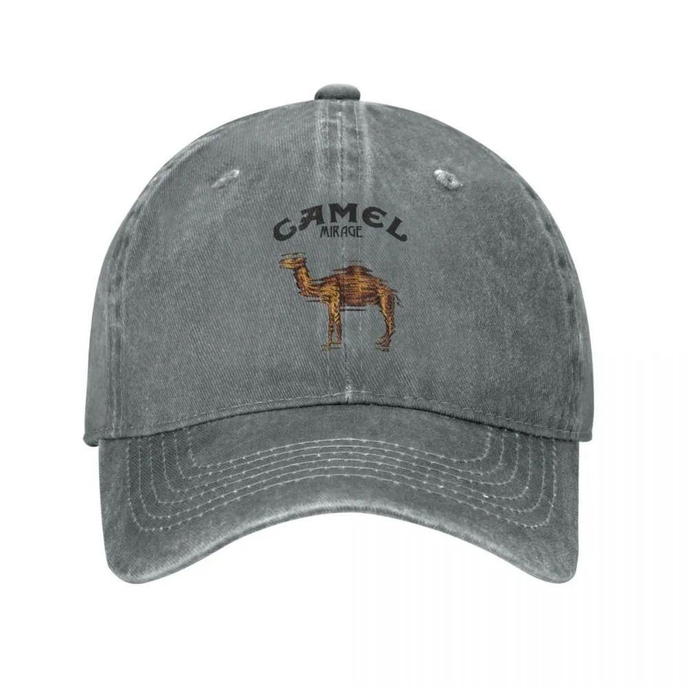 Breathable Dad Hat Curved Brim Distressed Hat Vintage Camel Print Baseball Cap For Men Women