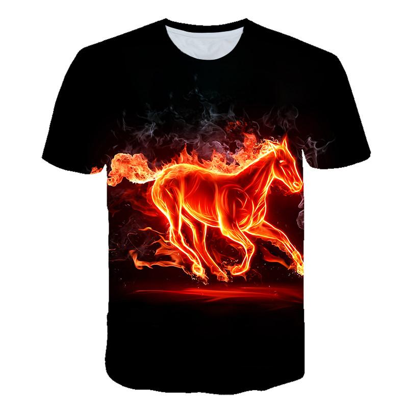 Animal Horse 3D Print Kids Short Sleeve T Shirt Fashion Casual Cartoon T-Shirt Harajuku Boys Girls Children's Clothing Tees Tops