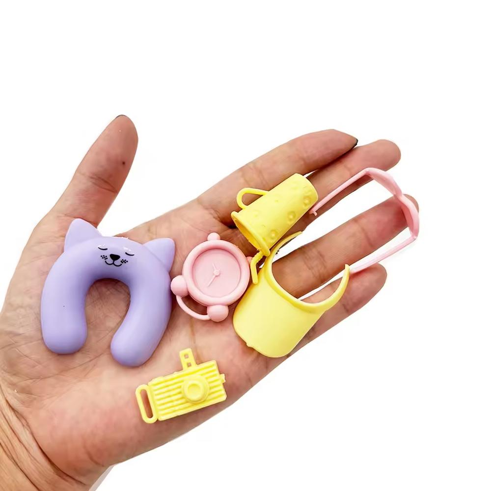 Cute Fun Doll Accessories for 11.5''/30cm Dolls Mini Items Dollhouse Accessories Beach Chair Surfboard Necklaces Study Tools DIY