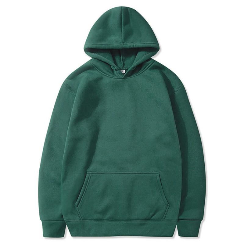 Mens Fleece-Lined Hooded Sweatshirt Winter Warm Oversized Cotton Blend Pullover Casual Outdoor Youth