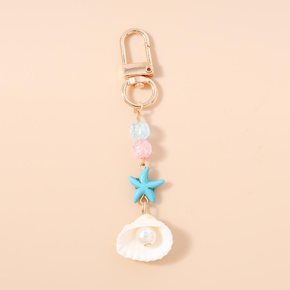 

Cute Shell Jellyfish Keychain Women Girls Pearl Bowknot Key Ring Pendants for Handbag Decor Handmade Key Chain Gifts