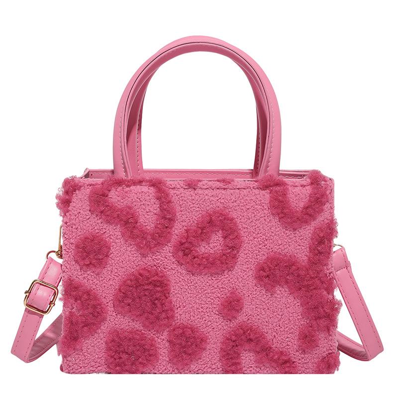 Large capacity portable travel sweet cute girl love makeup tote bag women's plush shoulder messenger bag