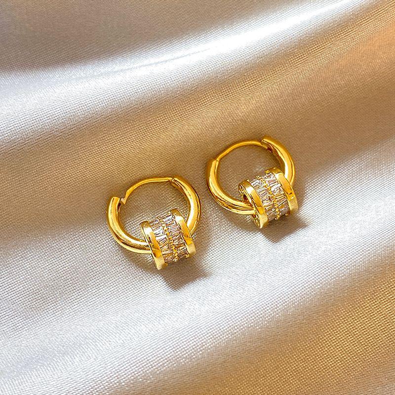 

Accessible Luxury Hot Selling Fancy Zircon Vintage Earrings Zircon small ear ring a two wear