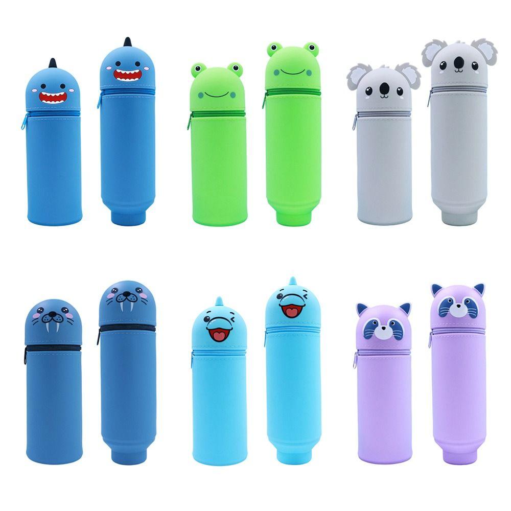 Animal Shape Pen Pouch Silicone Pen Box Cute Pencil Case  School Office
