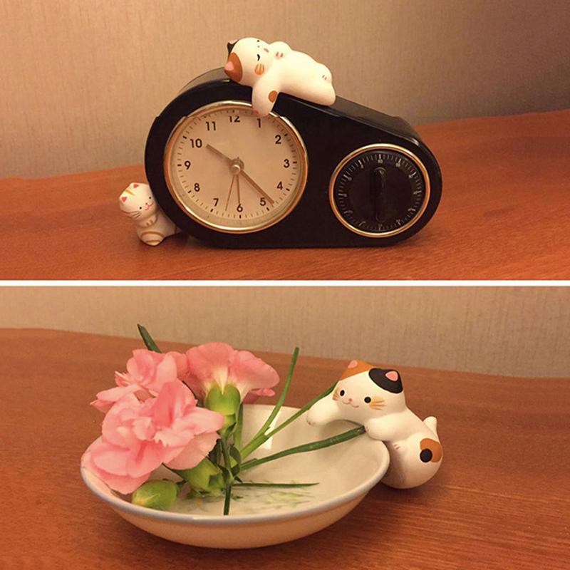 3 Pcs Computer Screen Monitor Small Ornaments Desktop Doll Cat Rabbit Home Decor Lucky Cat Resin Figurine Home Accessories