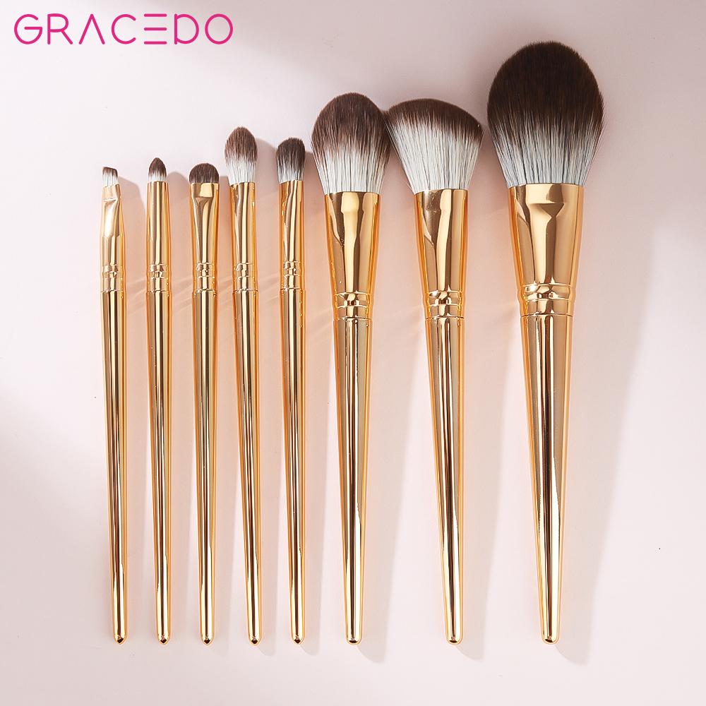 Gracedo Professional Makeup Brush Set 8 Piece Gold Set Makeup Brushes Professional Makeup Brush Set regular size золотой